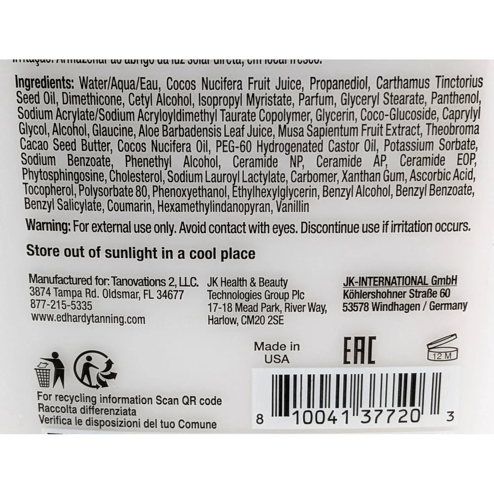 Tanovations Coconut Kisses Daily Moisturizer Body Lotion 18.25oz Coconut Oil